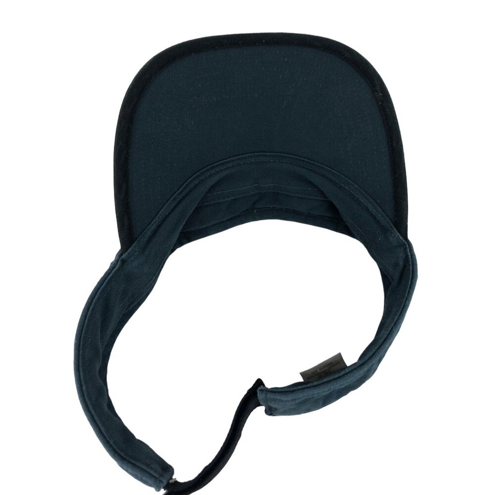 Vintage Navy Blue Canvas Adjustable Sun Visor w/Front Zipper Pocket - Picture 8 of 10